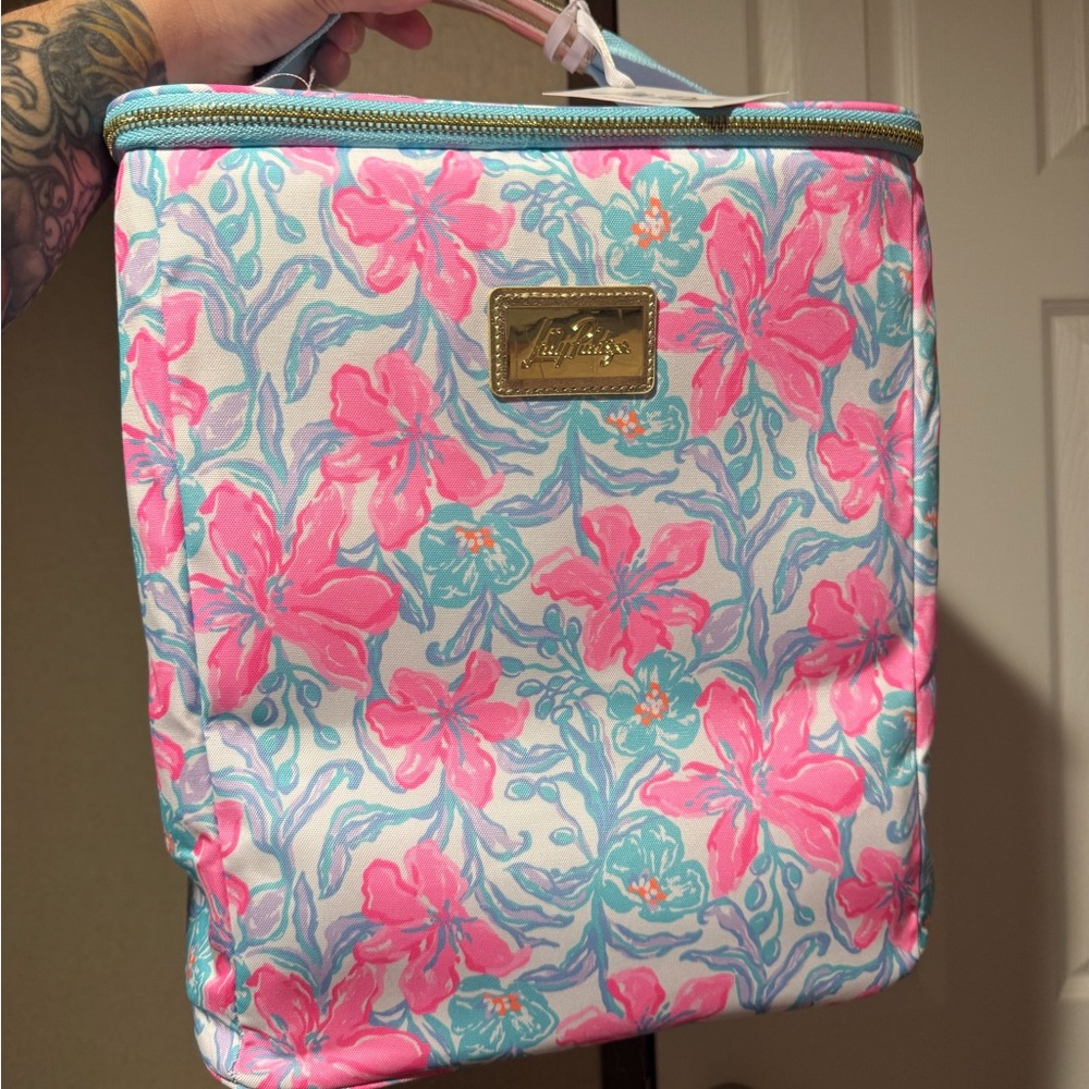 Lilly Pulitzer Pink and Blue Floral Cosmetic Case